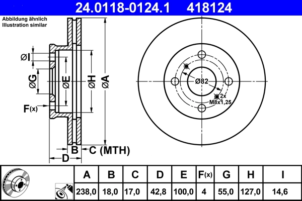 Disque de frein ATE 24.0118-0124.1
