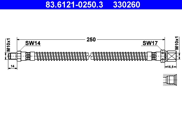 Flexible de frein ATE 83.6121-0250.3
