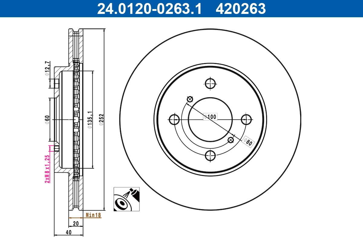Disque de frein ATE 24.0120-0263.1