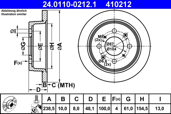 Disque de frein ATE 24.0110-0212.1