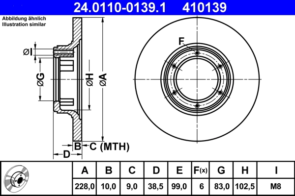 Disque de frein ATE 24.0110-0139.1