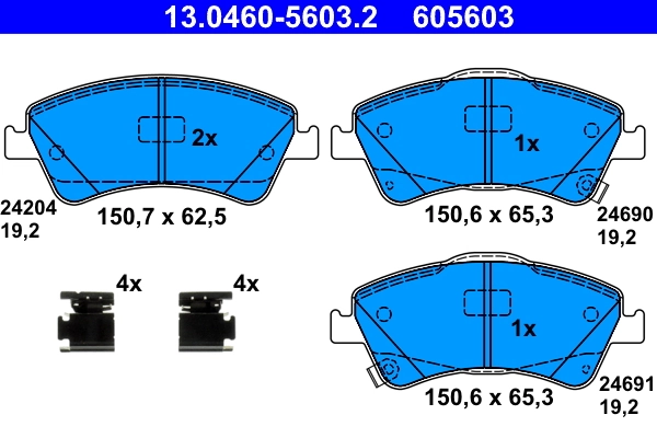 Kit de plaquettes de frein, frein a disque