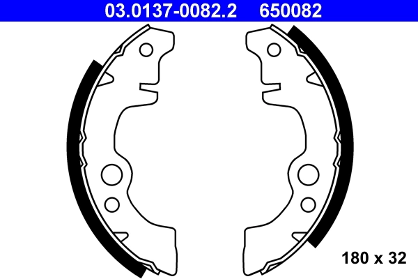 Jeu de mâchoires de frein ATE 03.0137-0082.2
