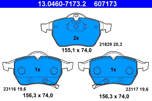 Kit de plaquettes de frein, frein a disque