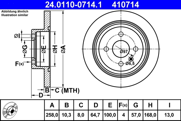 Disque de frein ATE 24.0110-0714.1