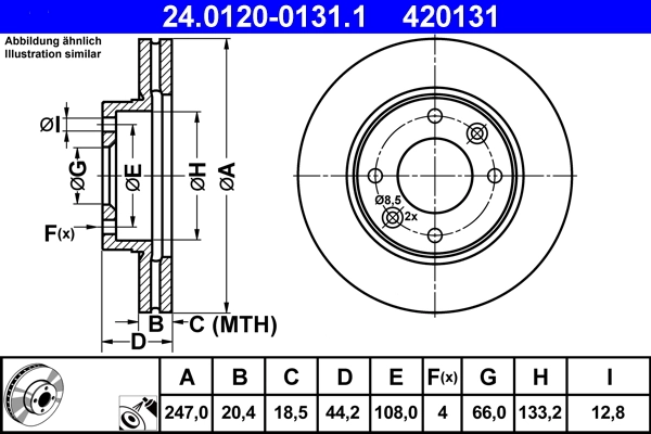 Disque de frein ATE 24.0120-0131.1