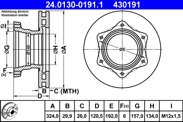 Disque de frein ATE 24.0130-0191.1