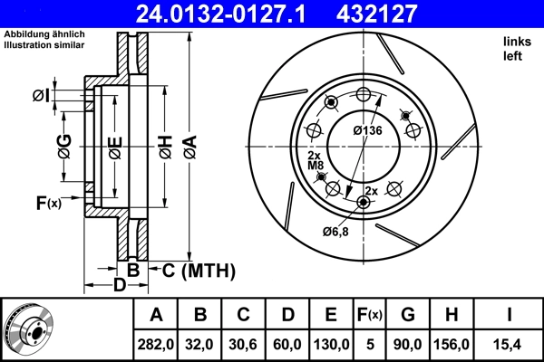 Disque de frein ATE 24.0132-0127.1