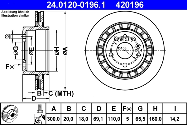 Disque de frein ATE 24.0120-0196.1