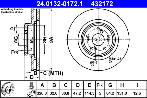 Disque de frein ATE 24.0132-0172.1