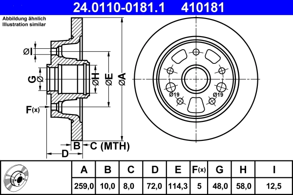 Disque de frein ATE 24.0110-0181.1