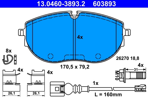 Kit de plaquettes de frein, frein a disque