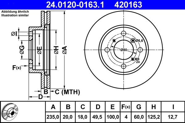 Disque de frein ATE 24.0120-0163.1