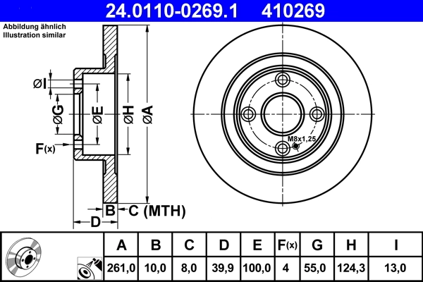 Disque de frein ATE 24.0110-0269.1