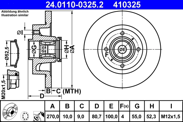 Disque de frein ATE 24.0110-0325.2