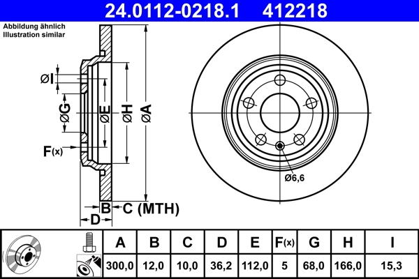 Disque de frein ATE 24.0112-0218.1