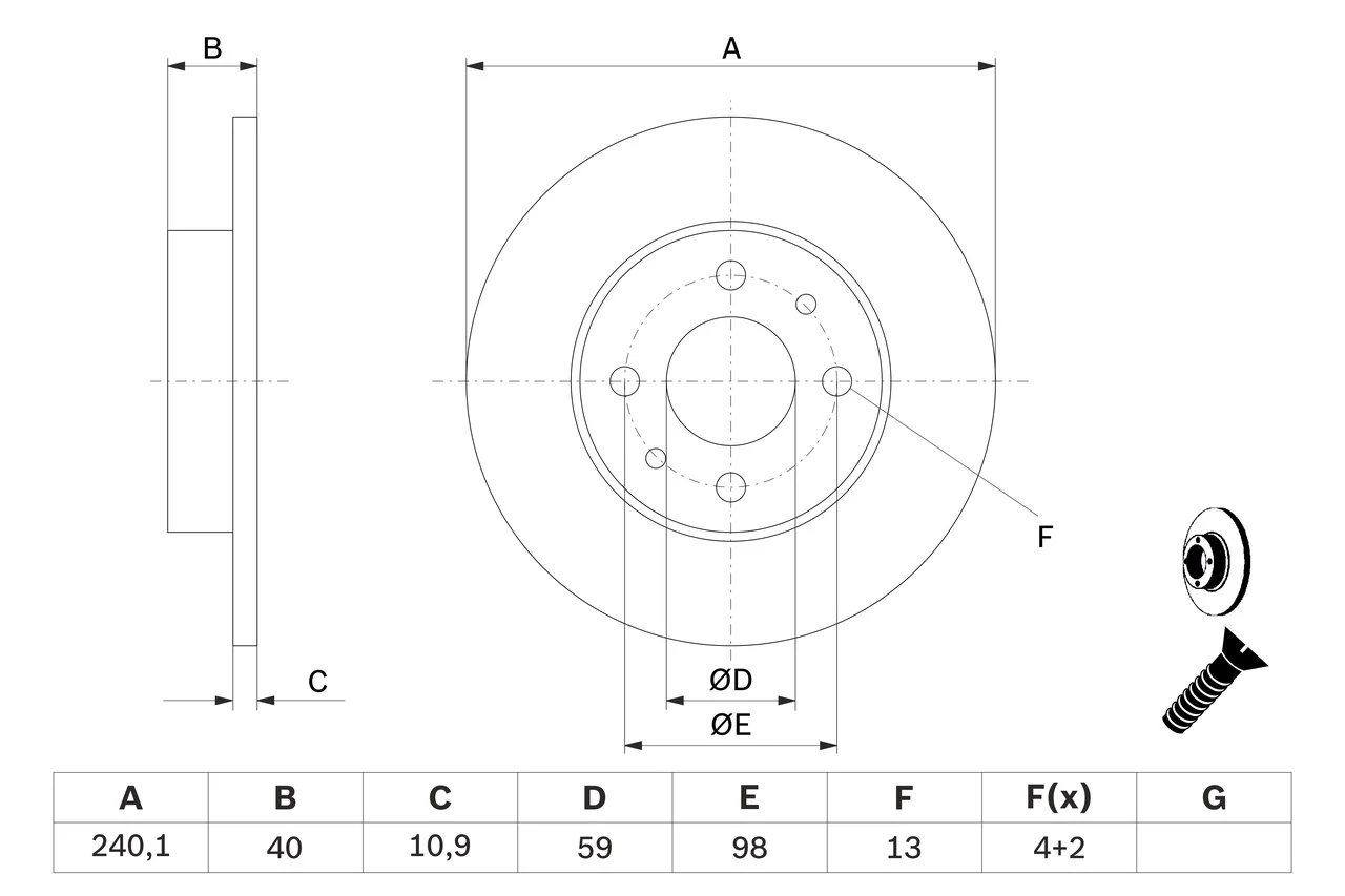 Disque de frein BOSCH 0 986 478 342