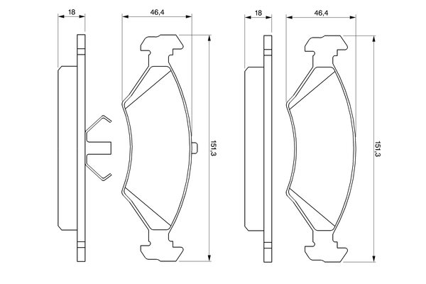 Kit de plaquettes de frein, frein à disque BOSCH 0 986 466 402