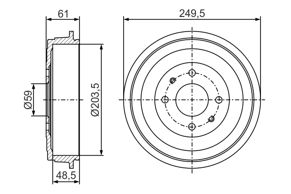 Tambour de frein BOSCH 0 986 477 286