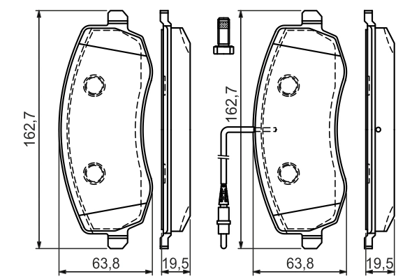 Kit de plaquettes de frein, frein à disque BOSCH 0 986 494 385