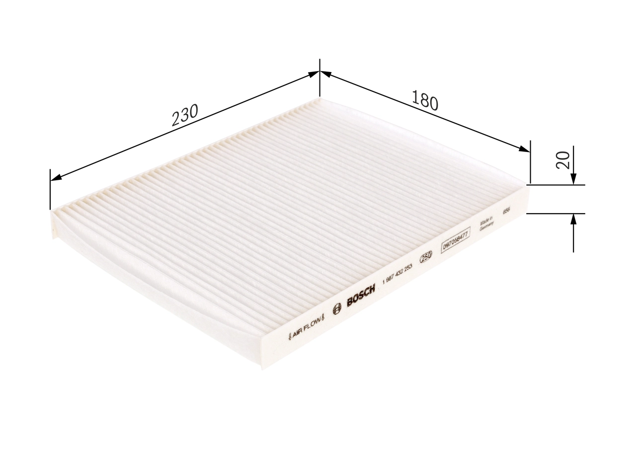 Filtre, air de l'habitacle BOSCH 1 987 432 253