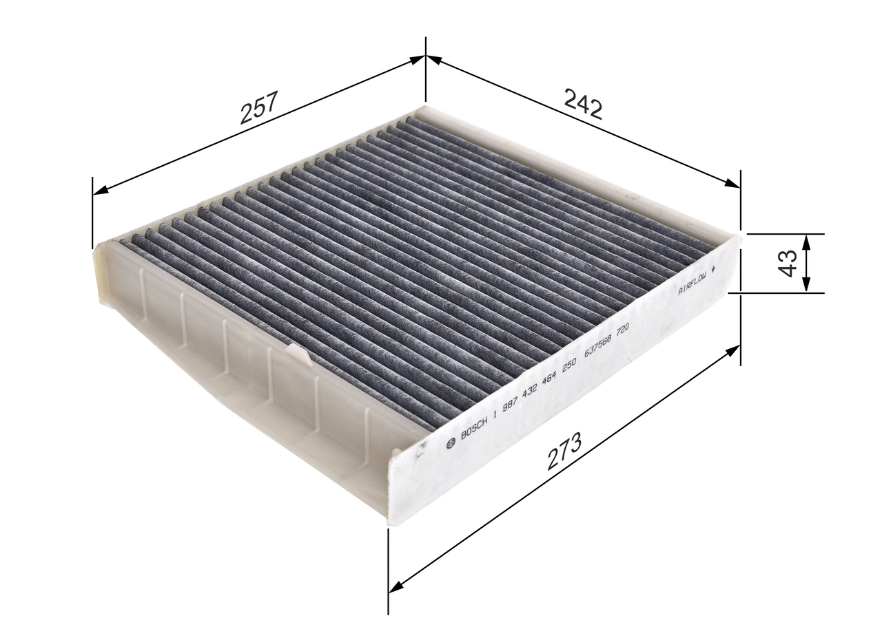 Filtre, air de l'habitacle BOSCH 1 987 432 464