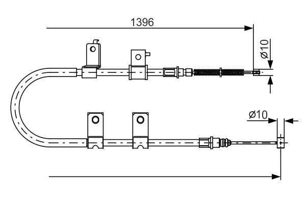 BOSCH 1 987 482 083 — Трос ручного гальма Chevrolet Aveo задній правий. (вир-во Bosch)