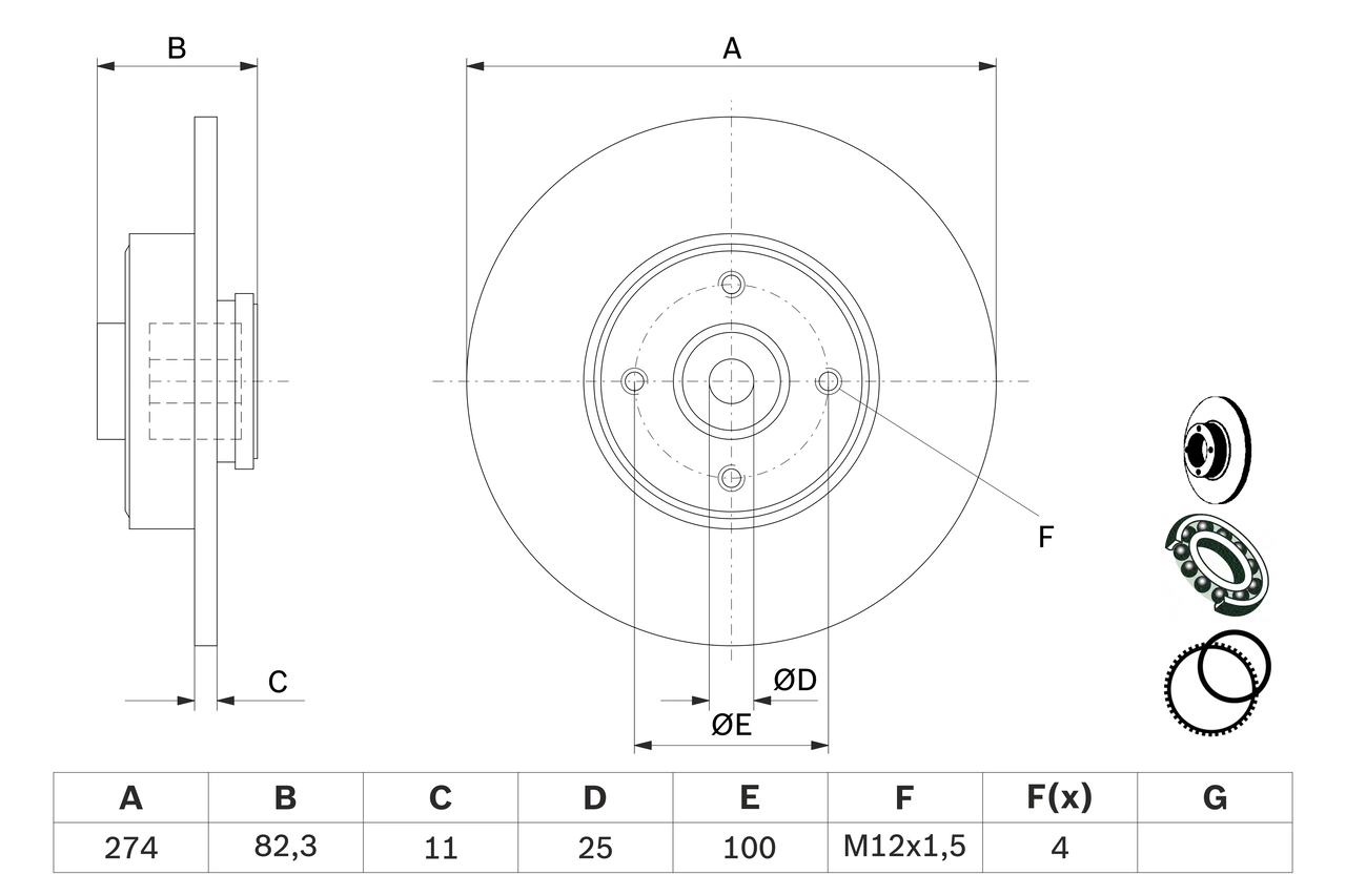 Disque de frein BOSCH 0 986 479 270