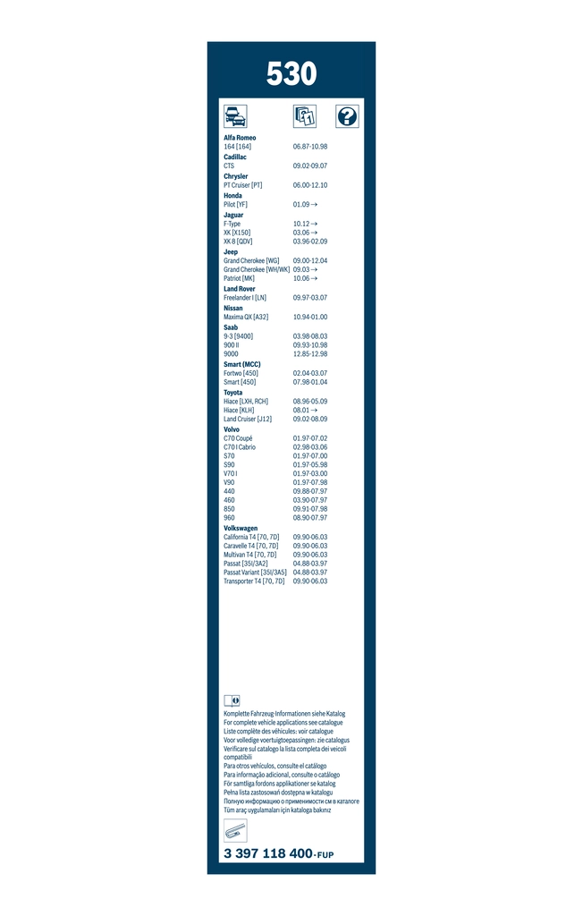 Balai d'essuie-glace BOSCH 3 397 118 400