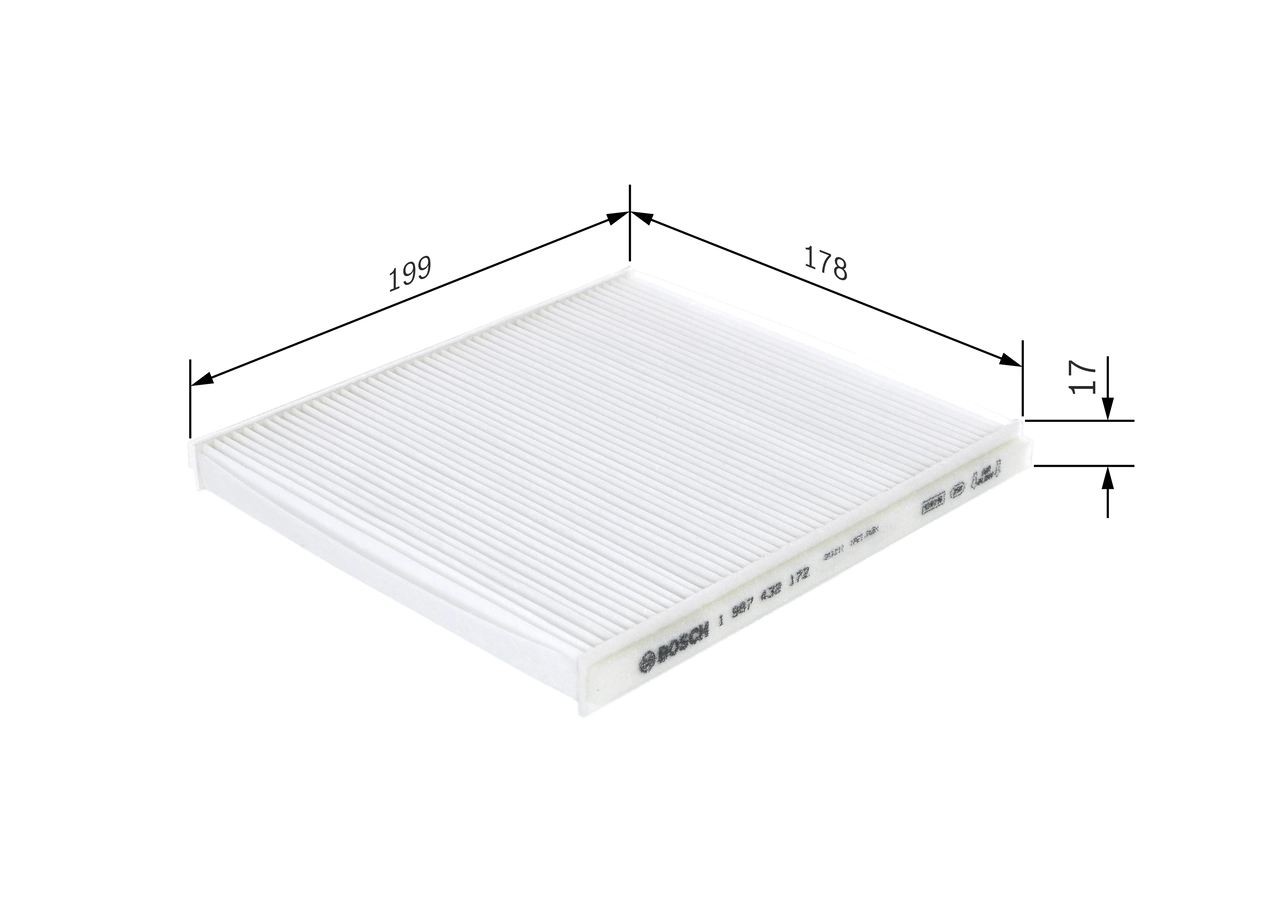 Filtre, air de l'habitacle BOSCH 1 987 432 172