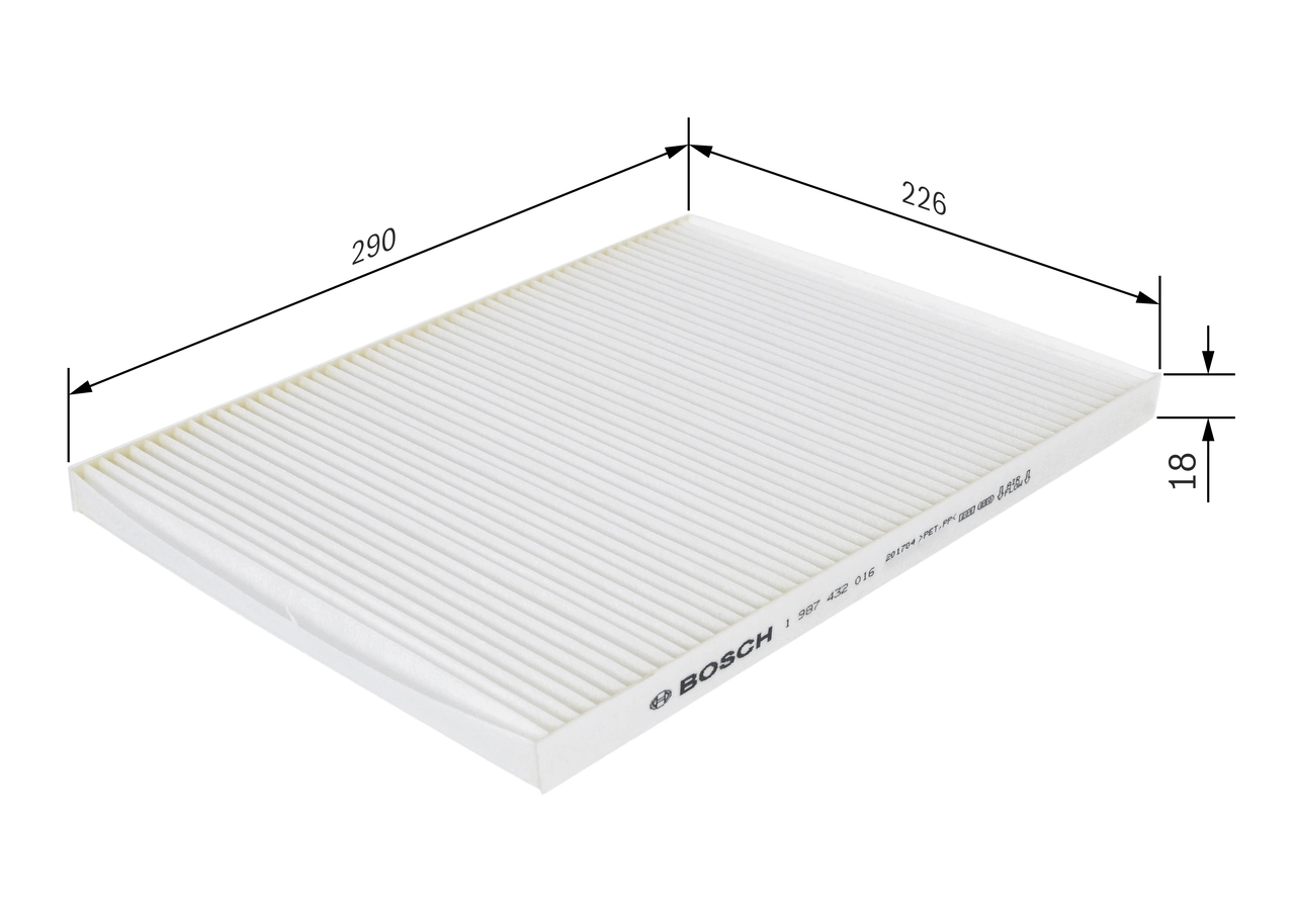 Filtre, air de l'habitacle BOSCH 1 987 432 016