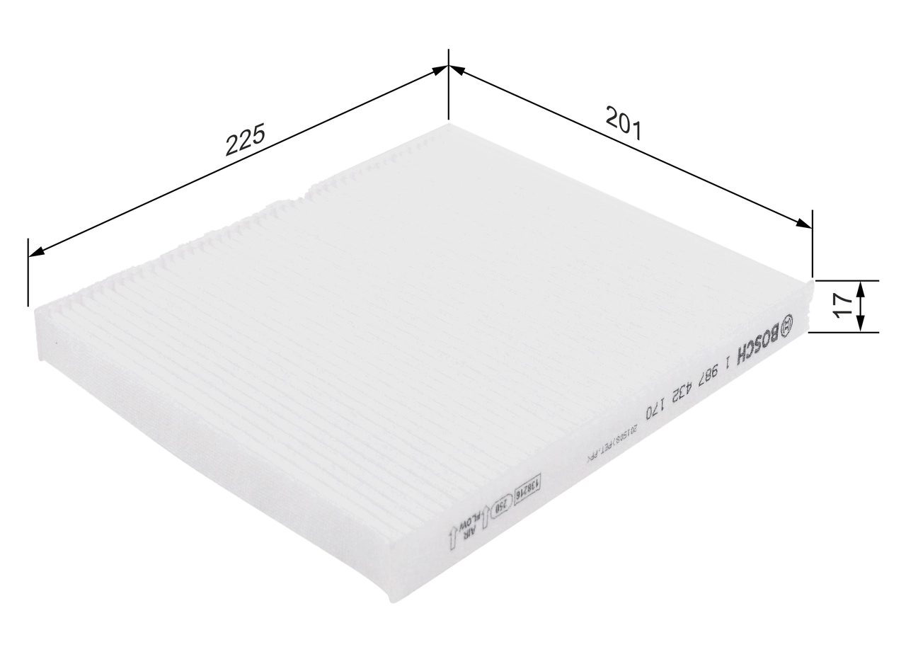 Filtre, air de l'habitacle BOSCH 1 987 432 170