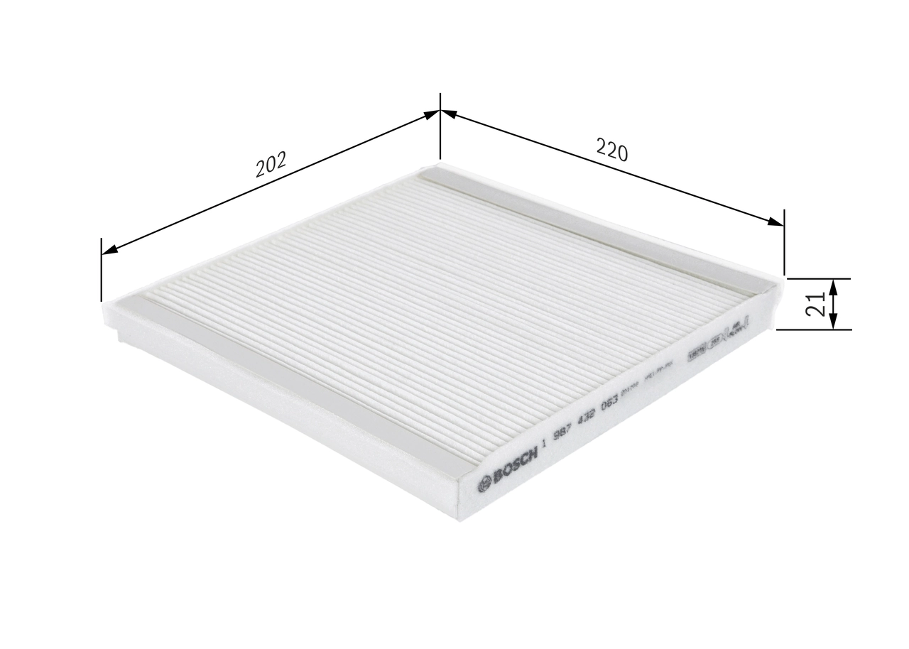 Filtre, air de l'habitacle BOSCH 1 987 432 063