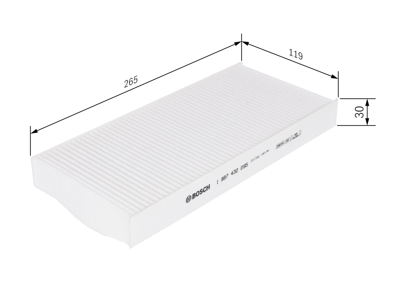 Filtre, air de l'habitacle BOSCH 1 987 432 095