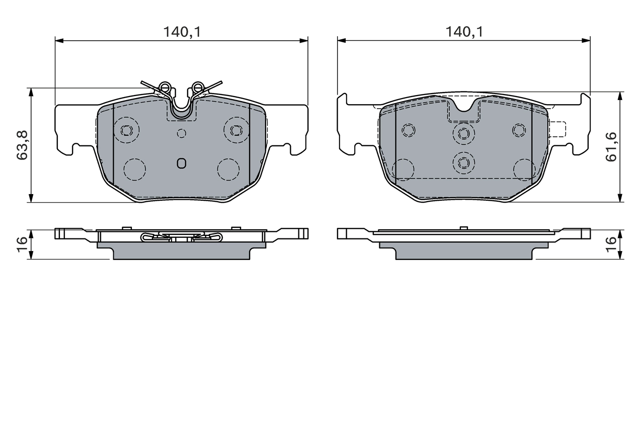 Kit de plaquettes de frein, frein à disque BOSCH 0 986 460 166