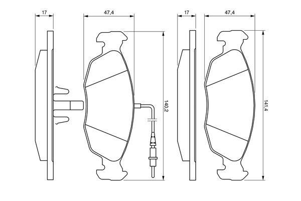 Kit de plaquettes de frein, frein à disque BOSCH 0 986 461 764
