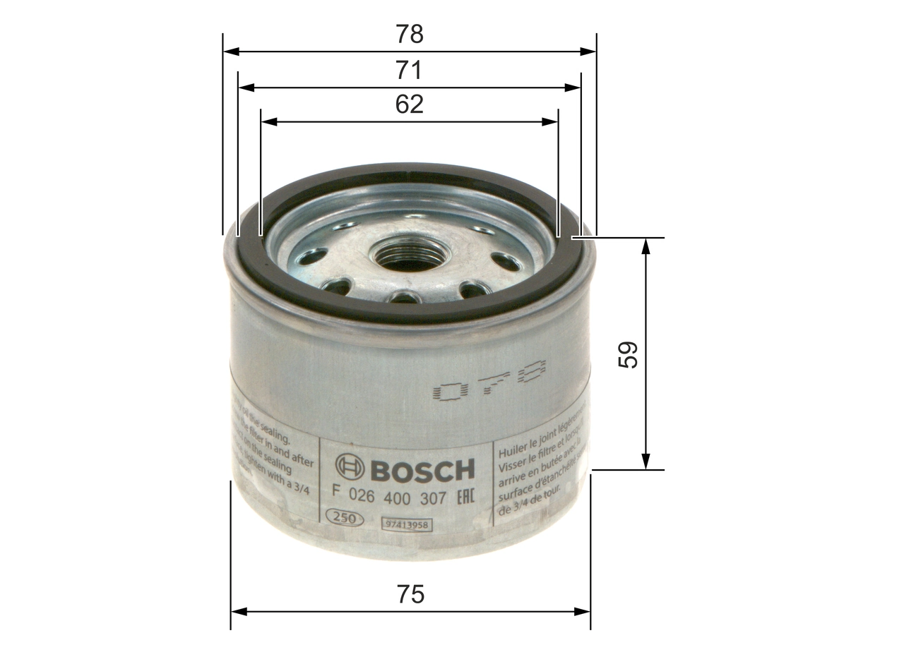 Filtre à air, turbocompresseur BOSCH F 026 400 307