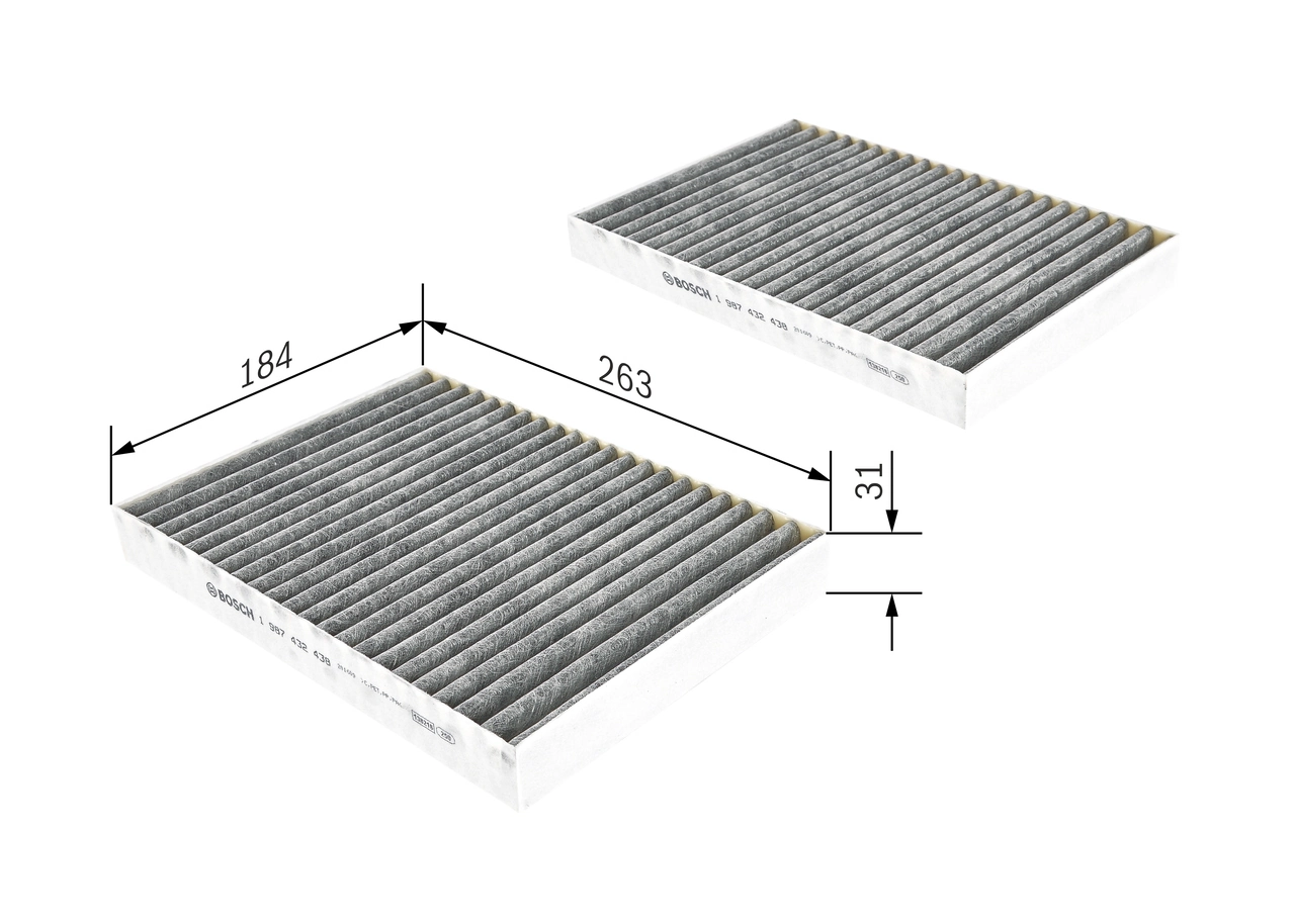 Filtre, air de l'habitacle BOSCH 1 987 432 438