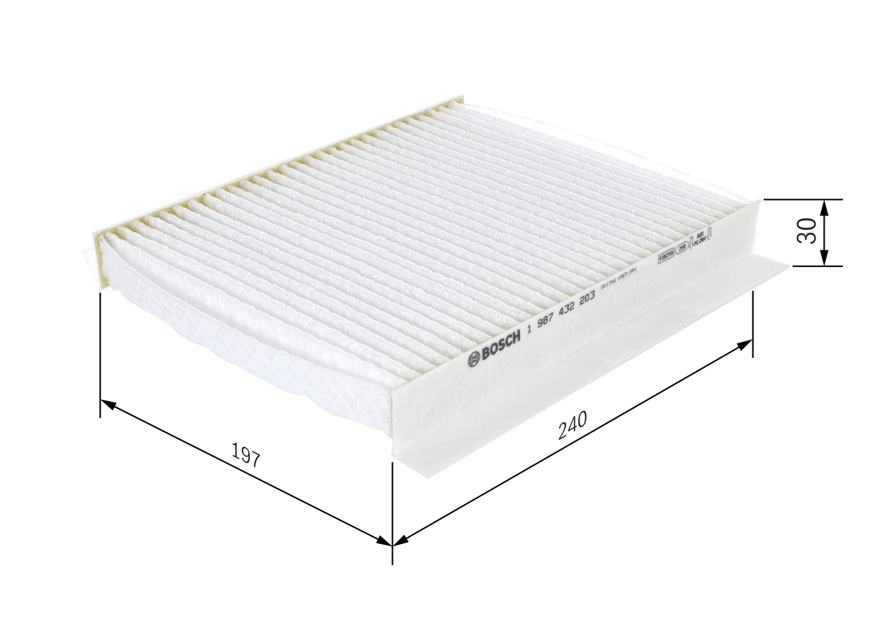 Filtre, air de l'habitacle BOSCH 1 987 432 203
