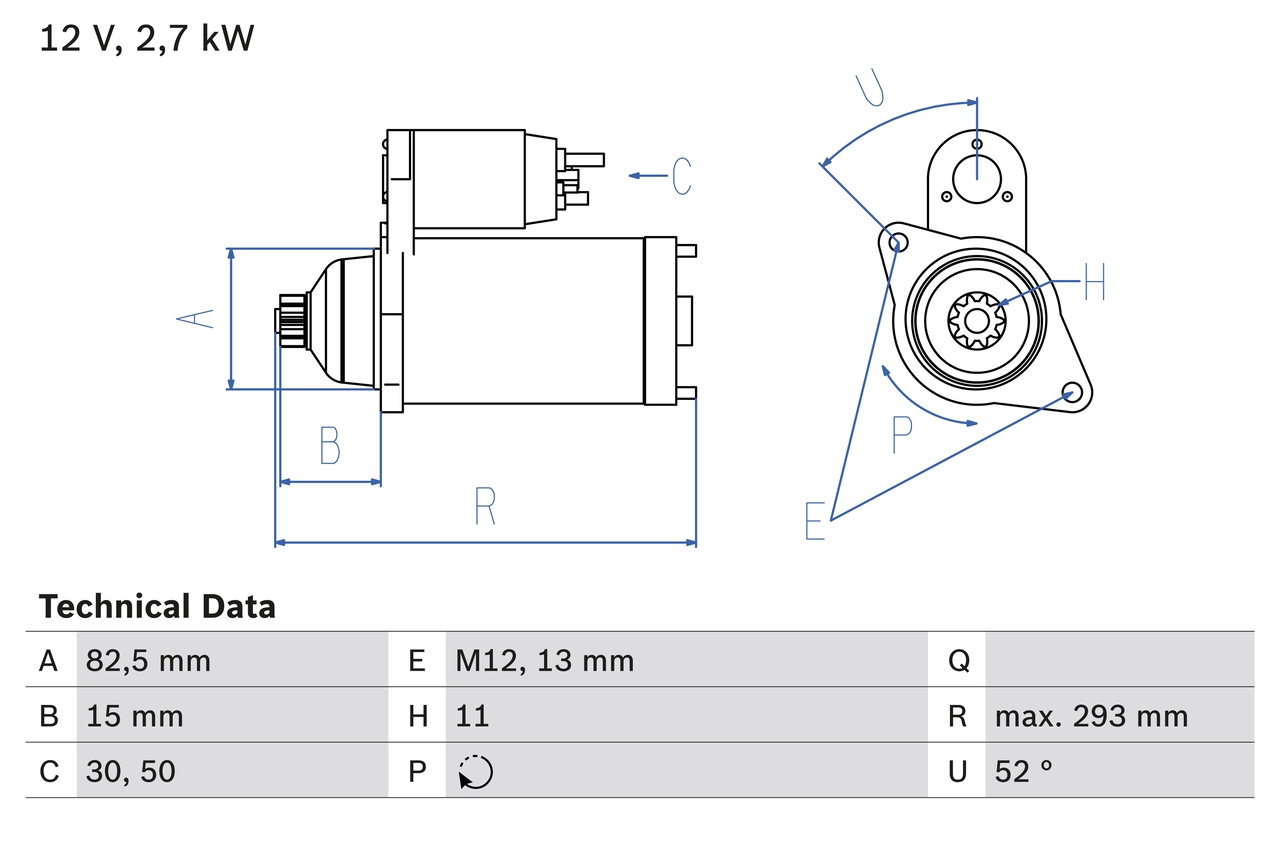 Démarreur BOSCH 0 986 018 751