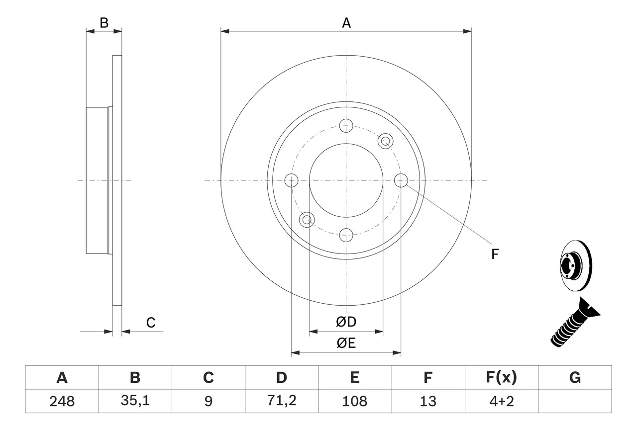 Disque de frein BOSCH 0 986 479 B40