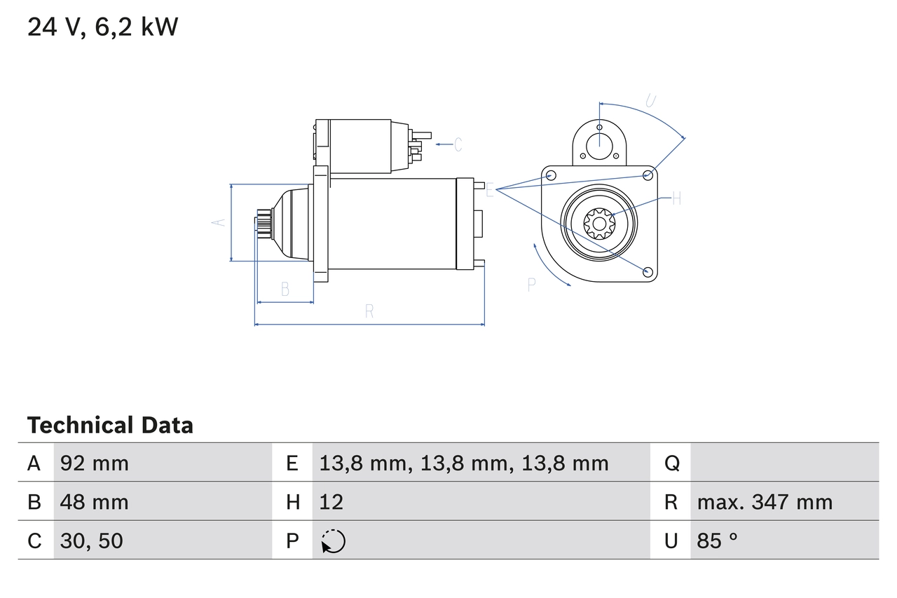 Démarreur BOSCH 0 986 022 980