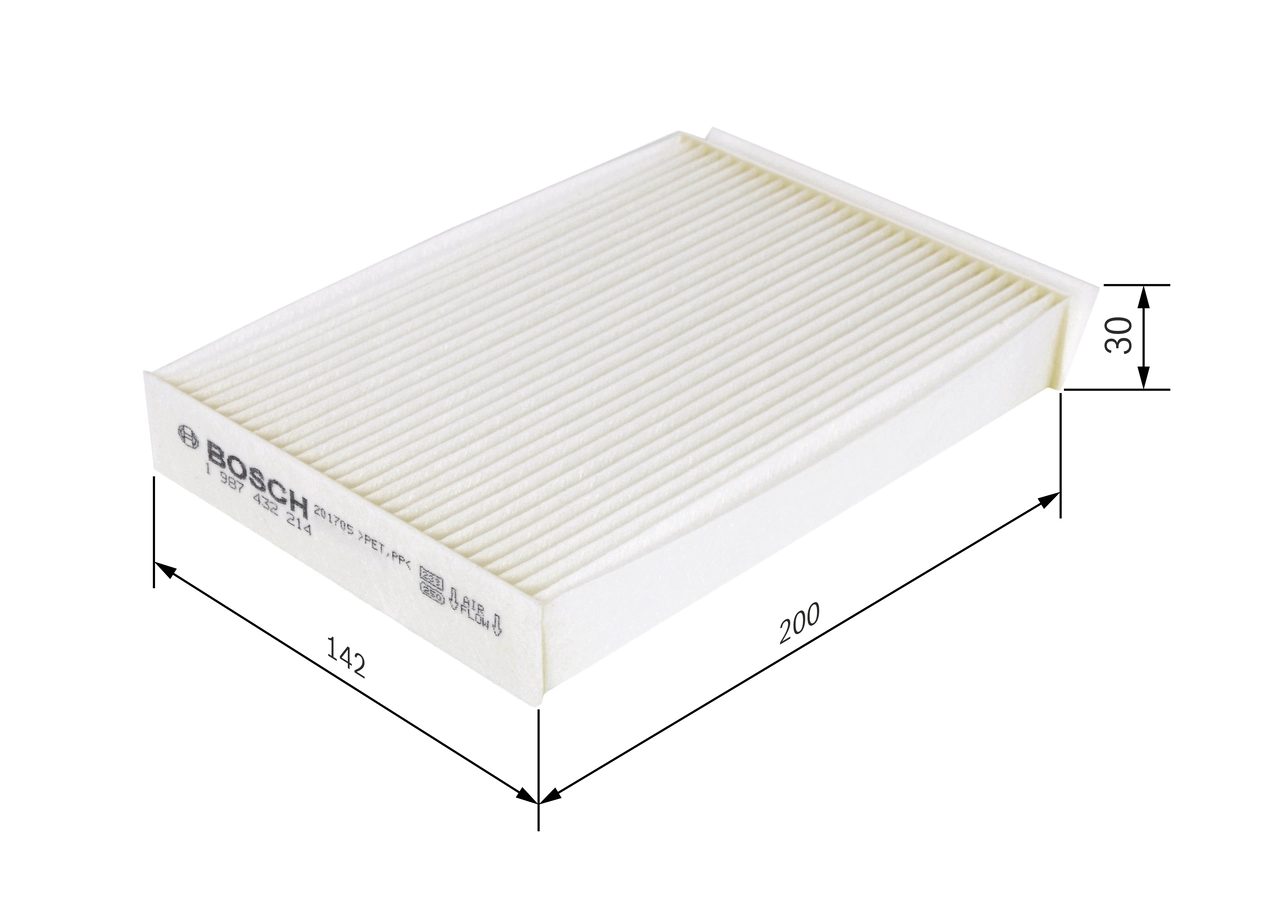 Filtre, air de l'habitacle BOSCH 1 987 432 214
