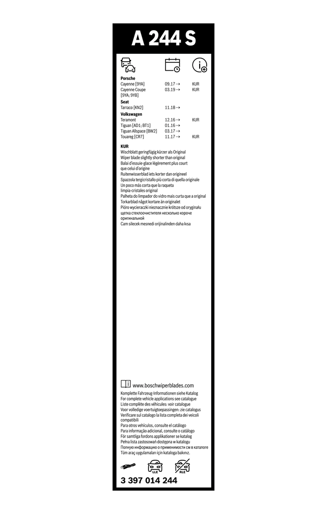 BOSCH 3 397 014 244 — Щітка склоочисника