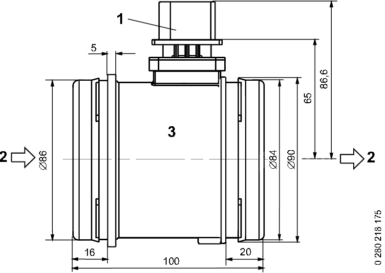 Débitmètre de masse d'air BOSCH 0 280 218 175