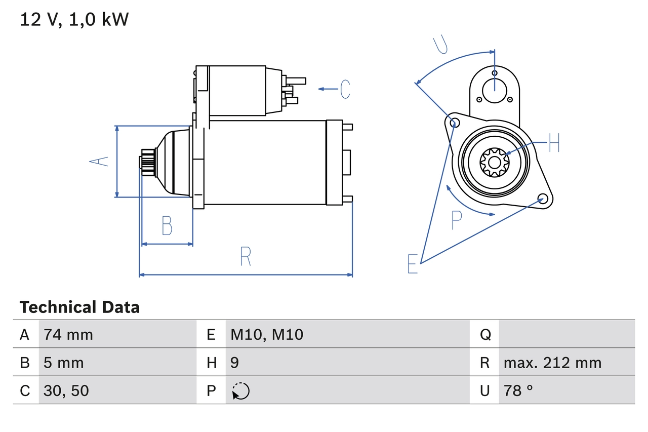 Démarreur BOSCH 0 986 018 701