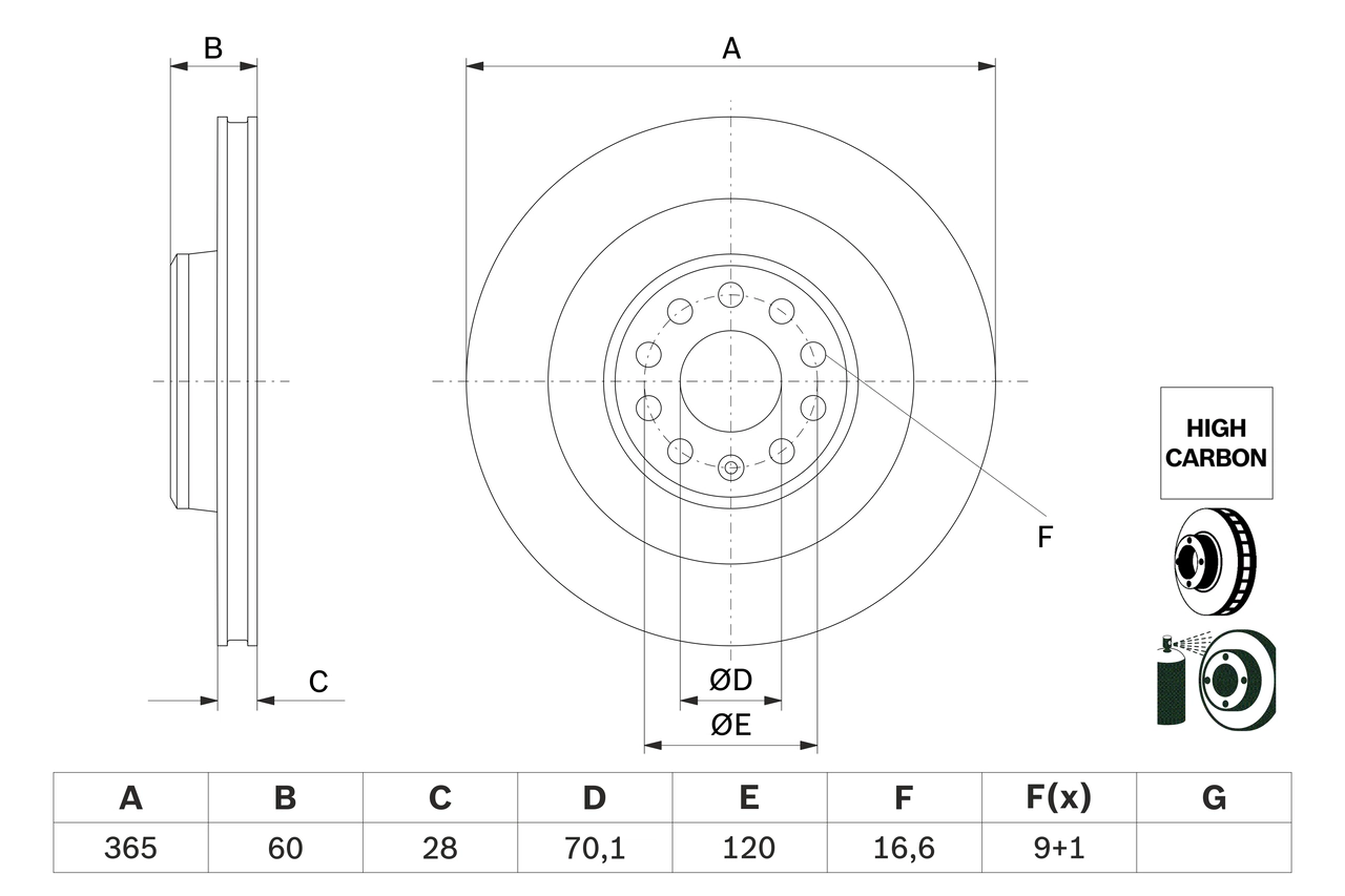 BOSCH 0986479G56 — Диск гальмівний