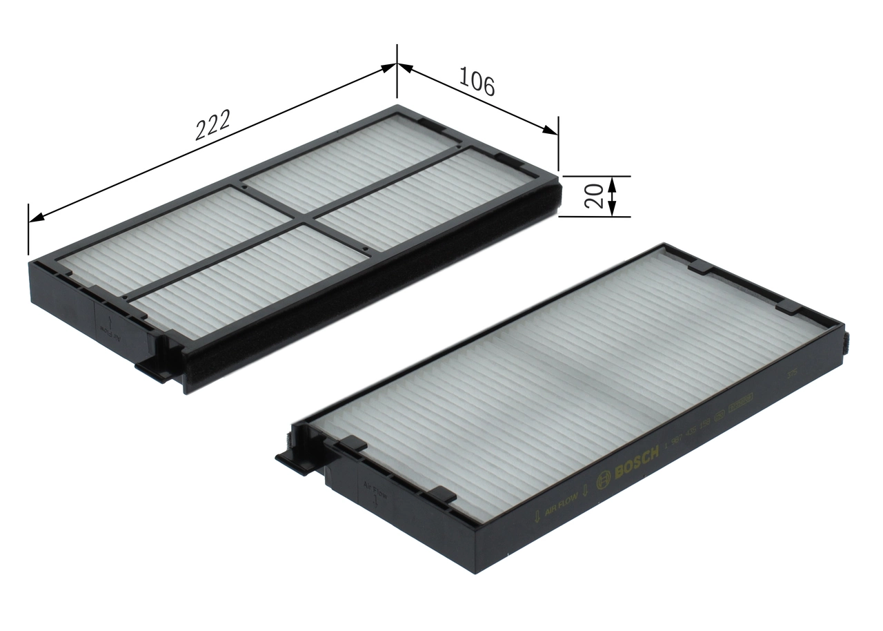 Filtre, air de l'habitacle BOSCH 1 987 435 158