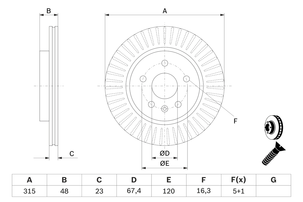 Disque de frein BOSCH 0 986 479 C71