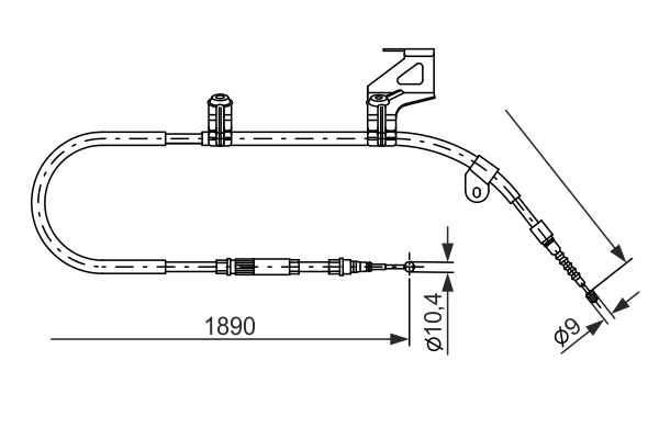 BOSCH 1 987 477 804 — Трос ручного гальма Volkswagen PASSAT (B5, 3B2) задній правий (вир-во Bosch)